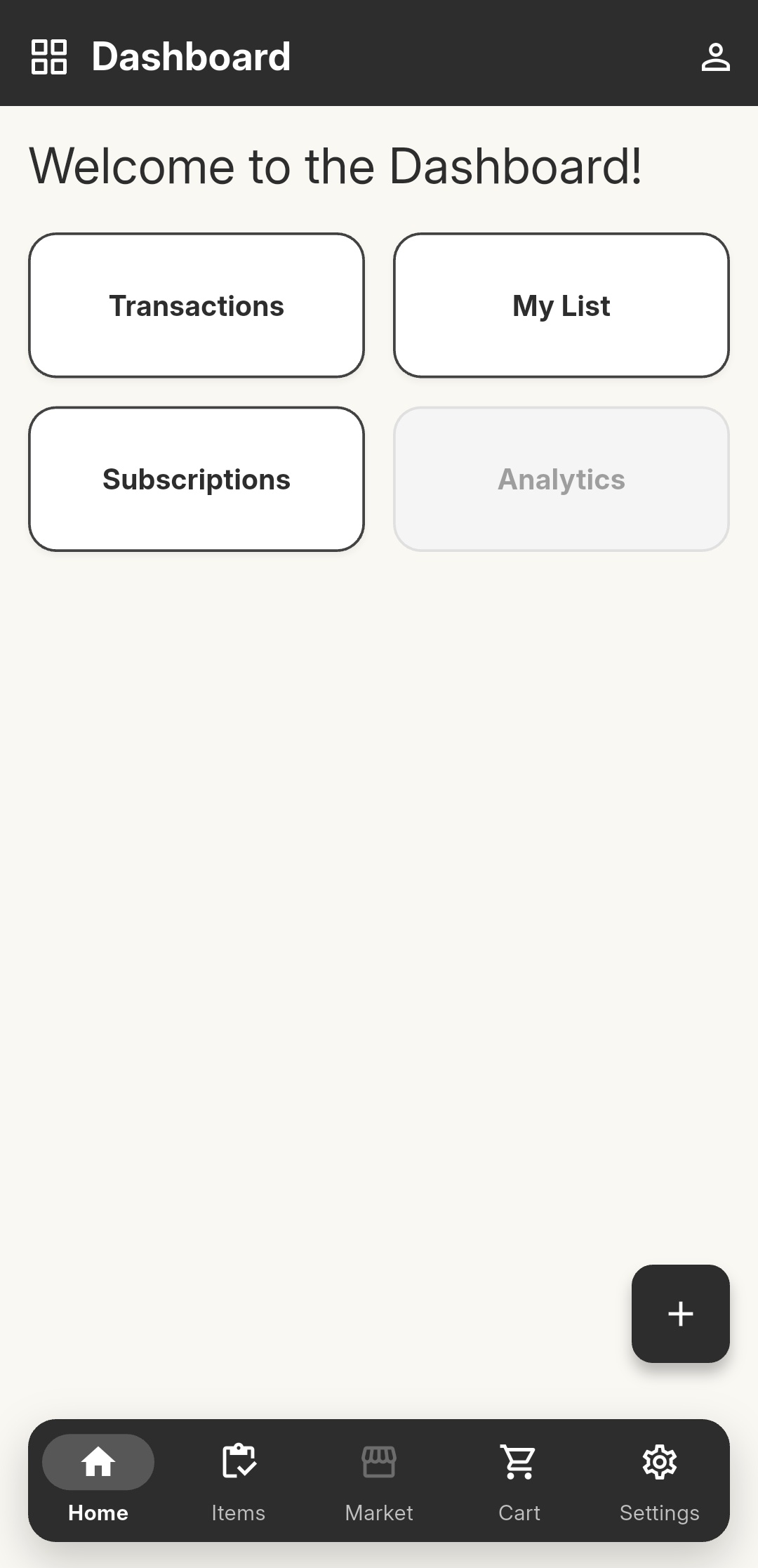 MyHealth dashboard placeholder